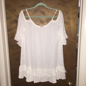 White Gauze Swim Cover Up